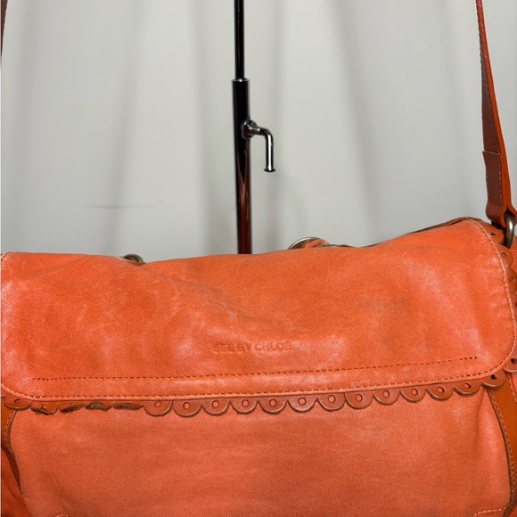 Chloe Orange Leather Shoulder Bag - Picture 3 of 5